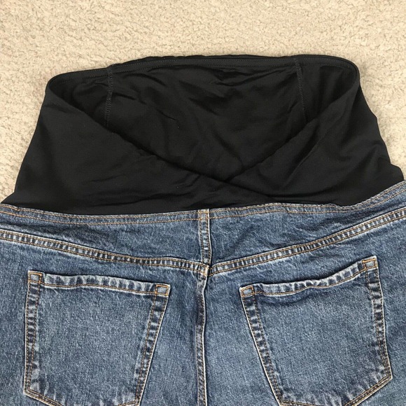 Isabel Maternity Shorts Women 12 Denim Midi Crossover Panel Comfort Support‎ - Picture 7 of 9